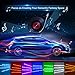 Car LED Strip Lights, Wsiiroon 4pcs 48 LED Bluetooth App Controller Interior Lights Multi Color Music Car Strip Light Under Dash Lighting Kit with Sound Active Function for iPhone Android Smart Phone