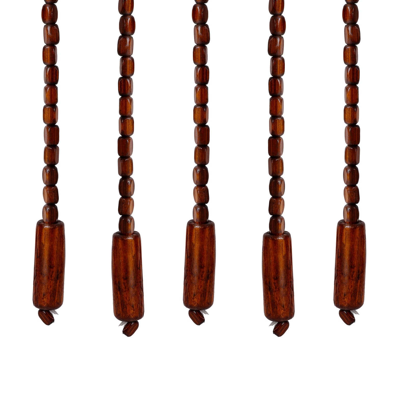 WooDerson Rideau de porte 31 lignes - Rideau de perles en bois - Style rétro - Classique - Couleur café - Marron - 90 x 208 cm (l x h)