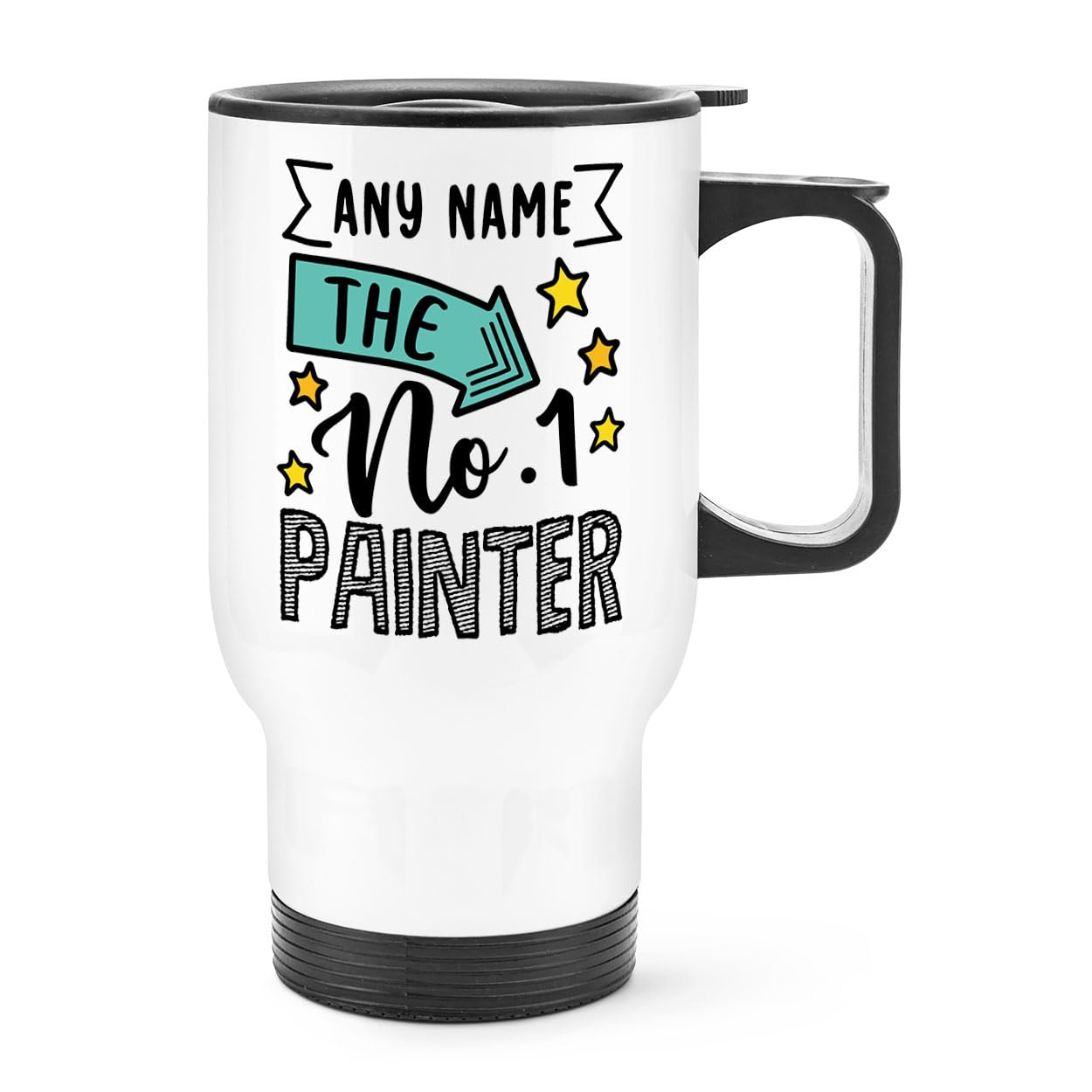 Personalised No.1 Painter Name Travel Mug Cup with Handle