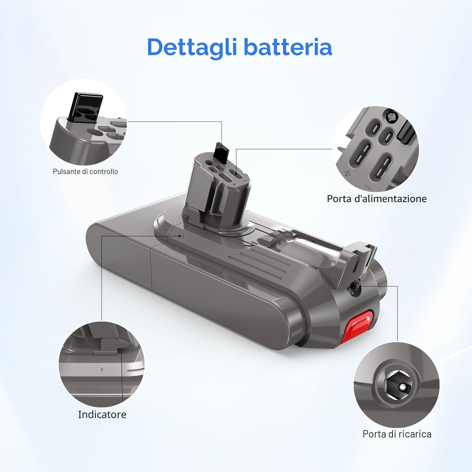NASTIMA Batteria 25,2V 3900mAh Li-ion Batteria di Ricambio per Dyson V11 V15 Click-in, Dyson V11 Animal, V11 Complete Extra/Fluffy Extra, V15, SV15, SV18, 970938-01 Series Aspirapolvere