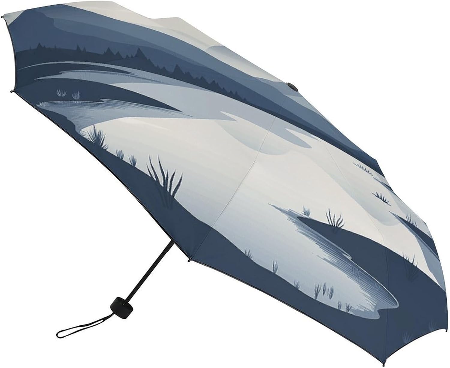 Windproof Travel Umbrella Rivers And Mountains Folding Small Sun Umbrella Lightweight Small And Compact Suit for Pocket