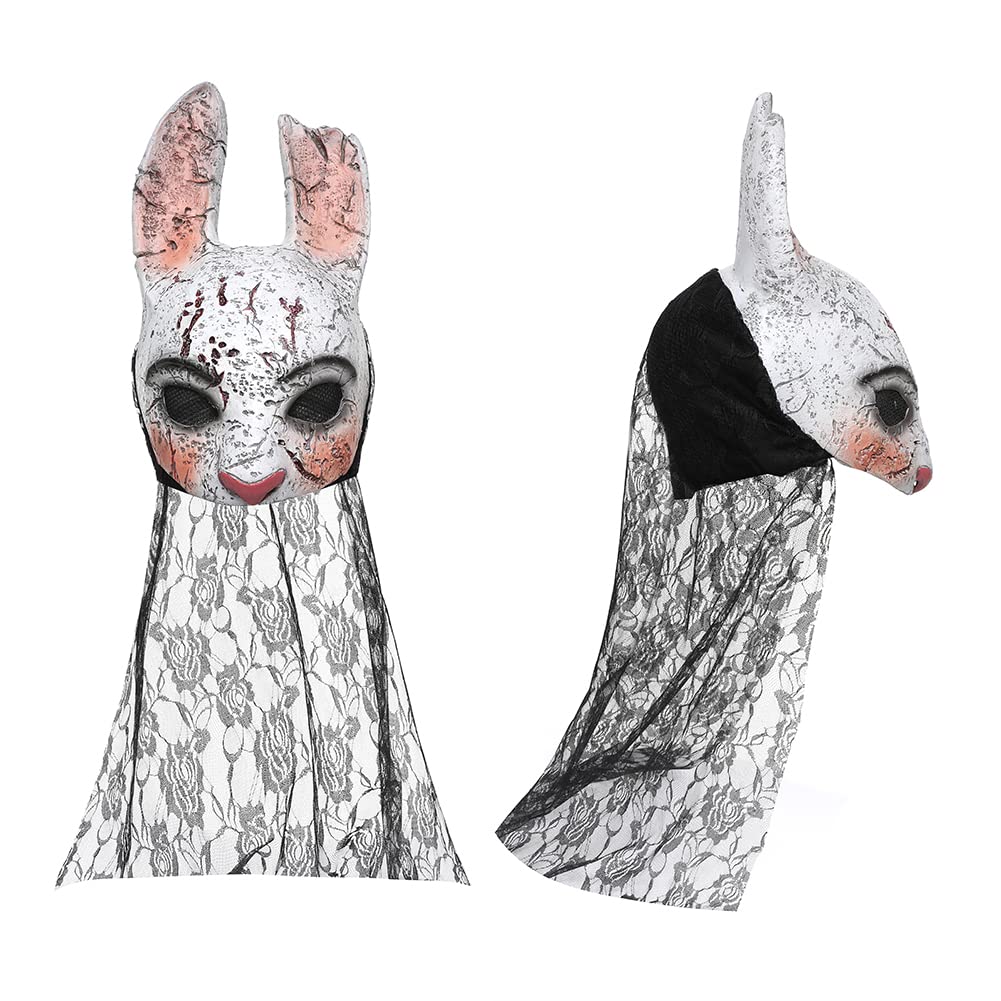 A&C Hero Huntress Mask Bunny Rabbit Horror Mask Cosplay Props for Women Girls