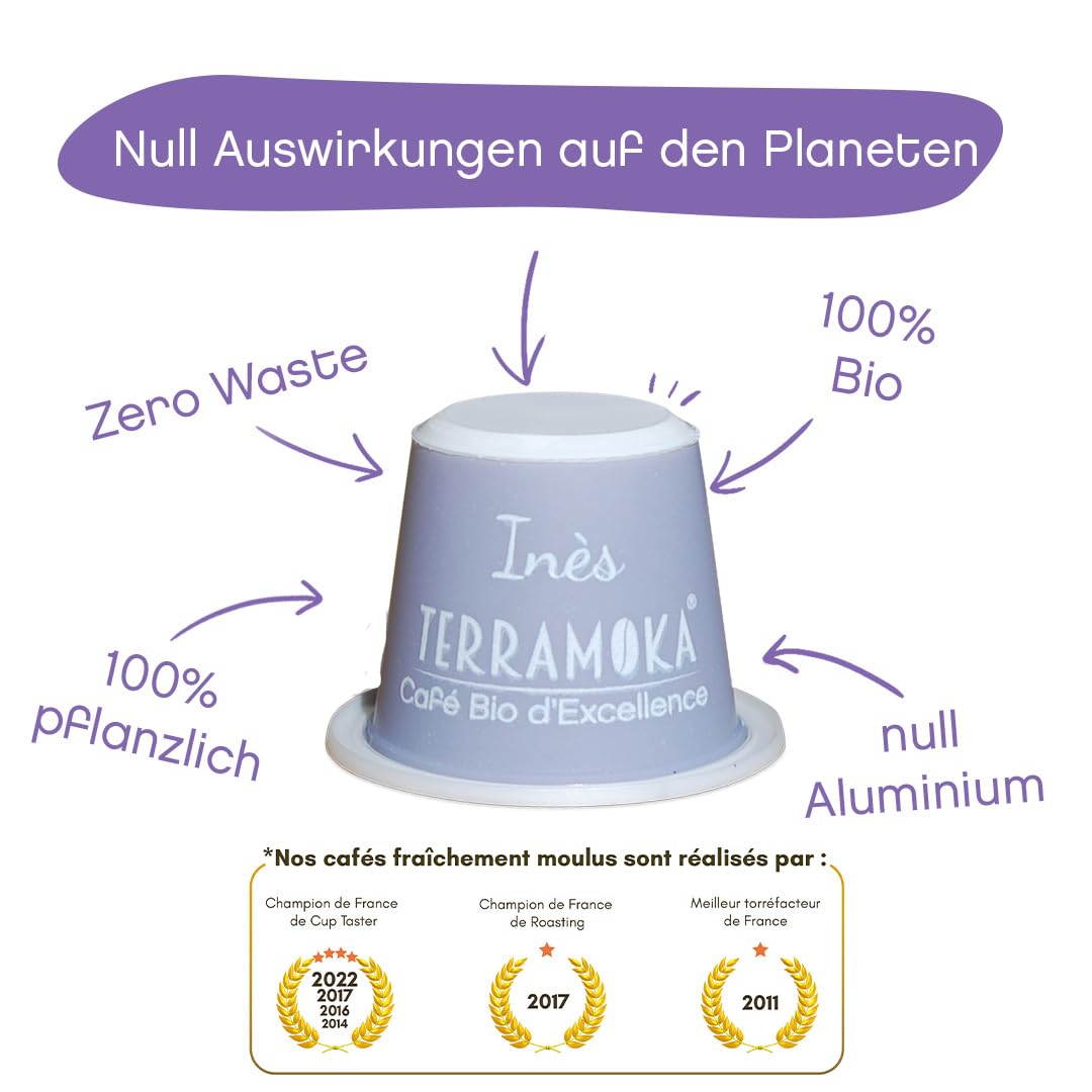 TERRAMOKA - Exzellenter Bio-Kaffee - 100% reiner Arabica aus Peru - Fruchtig, nuanciert und rassig - 300 Kapseln Kompatibel Zero Waste - Mr Albert- Frankreich