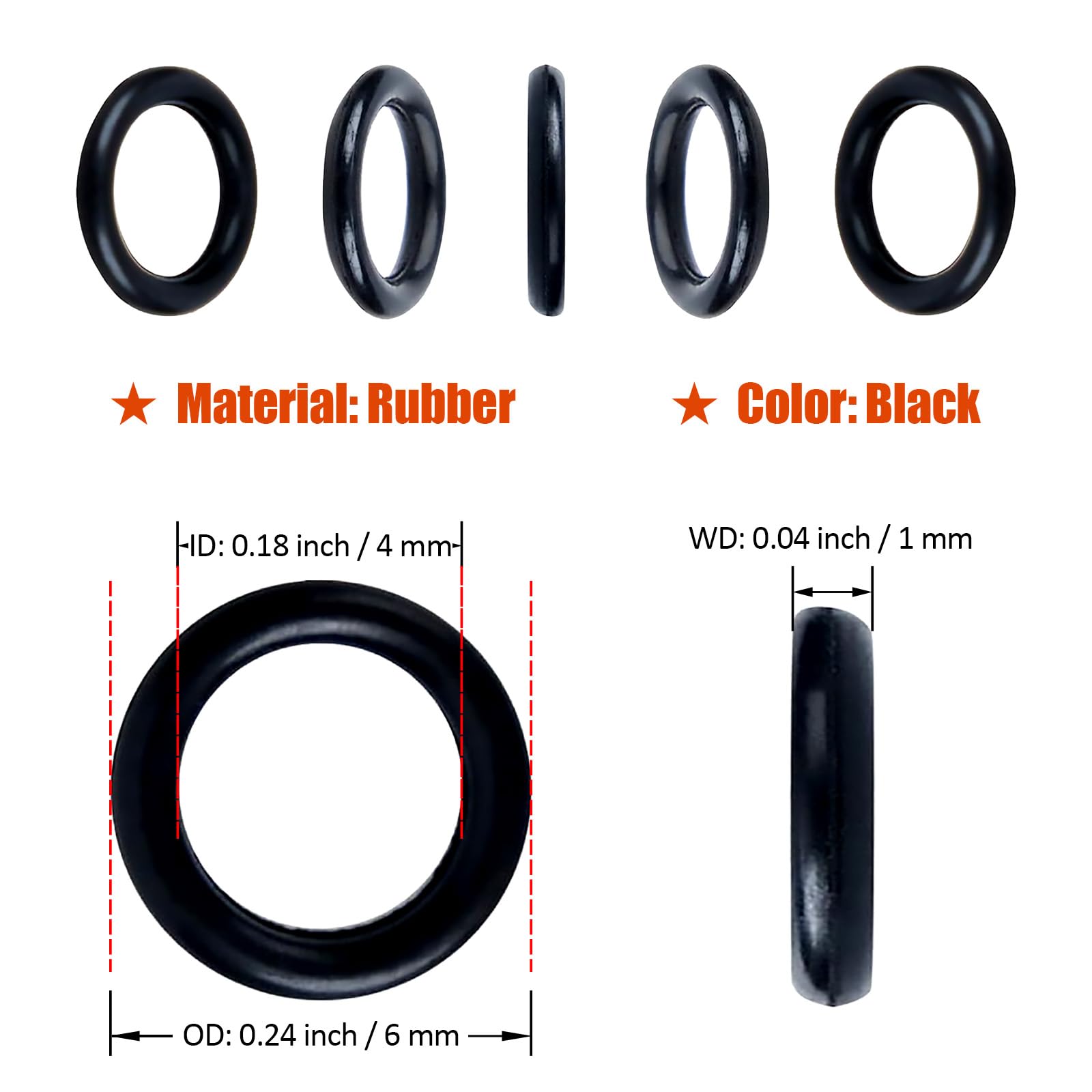 Luoyer 200 Pcs Archery Arrow Broadhead O-Rings 1/4inch Field Points Arrow Tips Replacement Rubber Bands for Preventing Loosening Archery Accessories