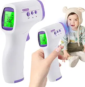 Termômetro Digital Infravermelho 3 em 1 Premium Sem Contato – Alta Precisão para Testa, Corpo, Líquidos e Alimentos, com Tela LCD e Alerta de Febre