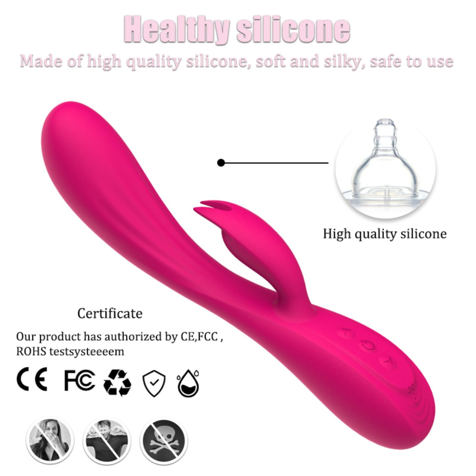 Vibromasseur Lapin Réaliste - Stimulation Clitoris Et Point G, Silicone, Violet, Multi-vitesses