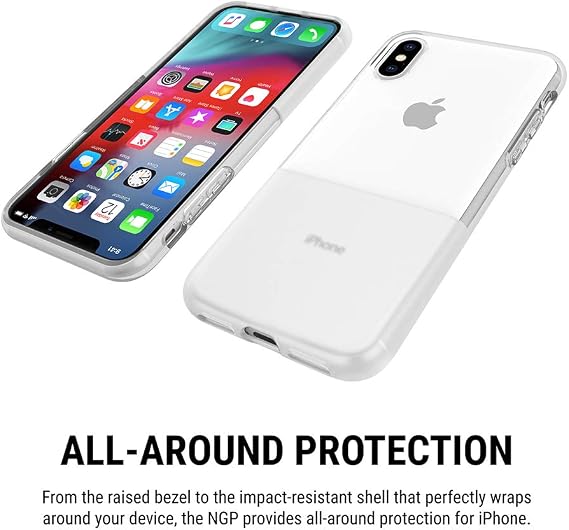 Incipio NGP Case iPhone Xs (5.8) and iPhone X Case with Translucent Flexible Shock Absorbing Drop Protection - Clear, IPH-1779-CLR