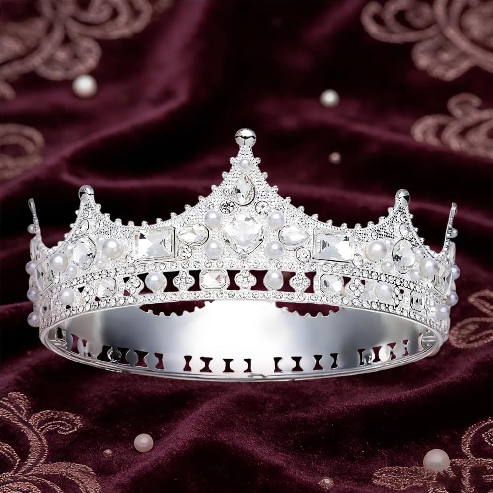 LNNSHX Tiaras y Coronas de Diadema Grande para Mujer, Accesorios de joyería para la Cabeza, Fiesta de Boda, cumpleaños