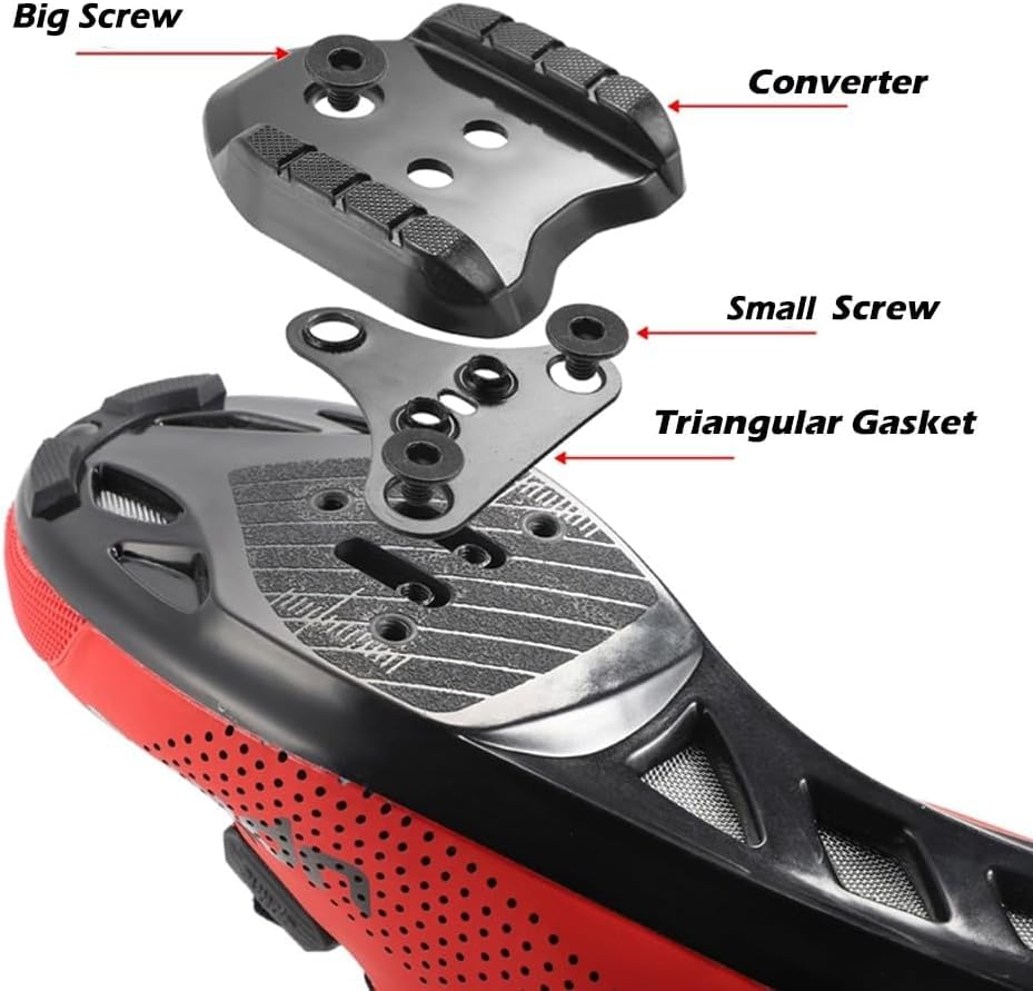 Saurka for SPD Cleats Stabilizing Adapters for Road Bike Cycling Shoes Convert for SPD Shoes Converting adapters for Three Holes to Two Holes for SPD Cleats