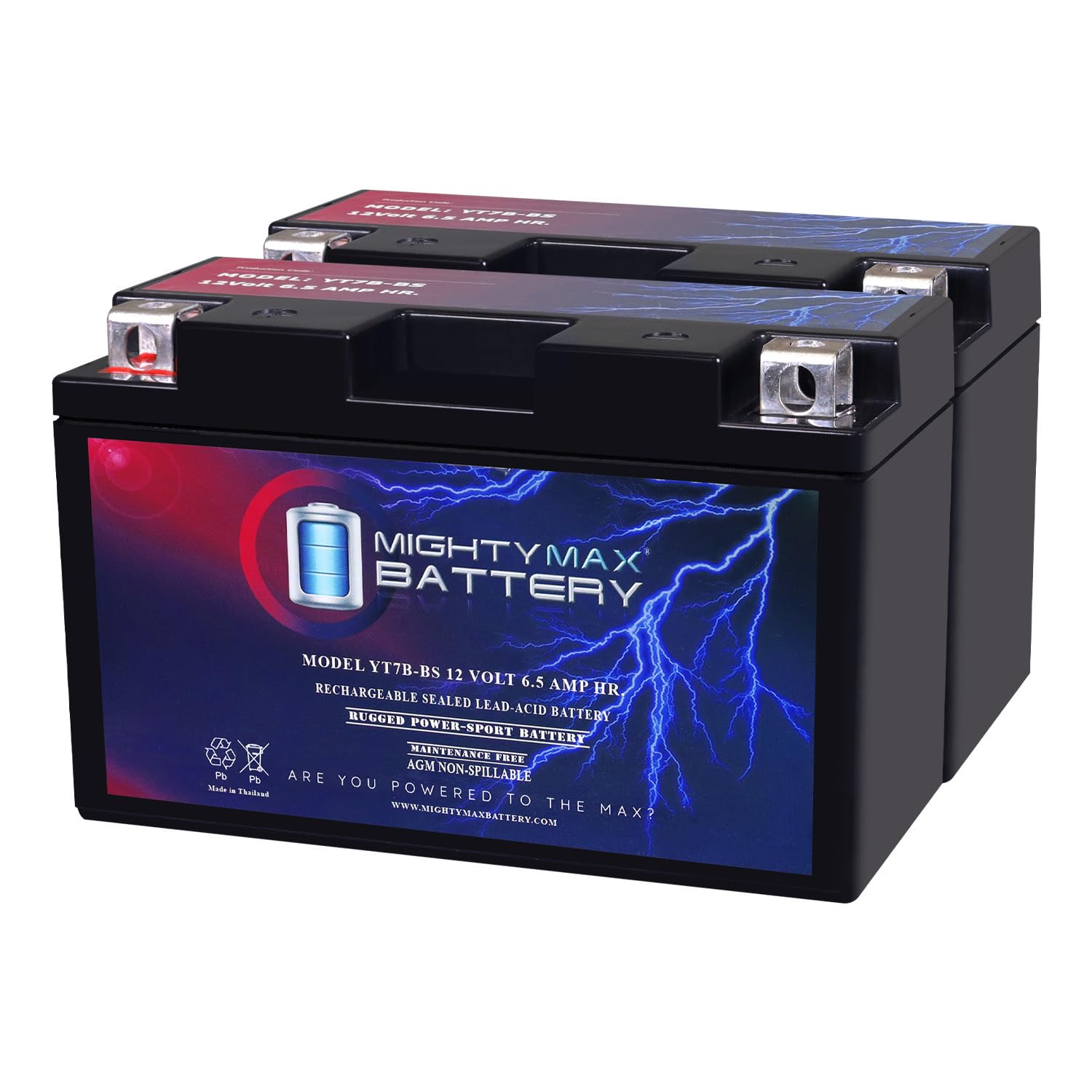 Amazon.com: Mighty Max Battery YT7B-BS 12V 6.5AH Replacement 