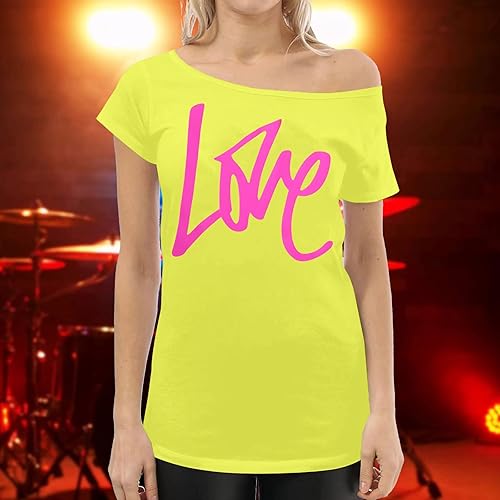 Miniatura 4 de Traje de los años 90 y 80 para mujer, camiseta de discoteca de fiesta temática de los años 80, tops con hombros descubiertos, parte superior vintage