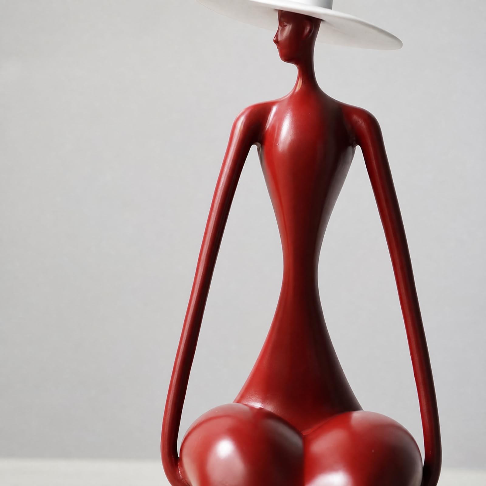 Baoblaze Statue Femme Contemporaine Artistique, Figurine Féminine Abstraite, Élégante, Figurine en Résine, pr Intérieurs D'hôtel, Or, 14x10x42cm