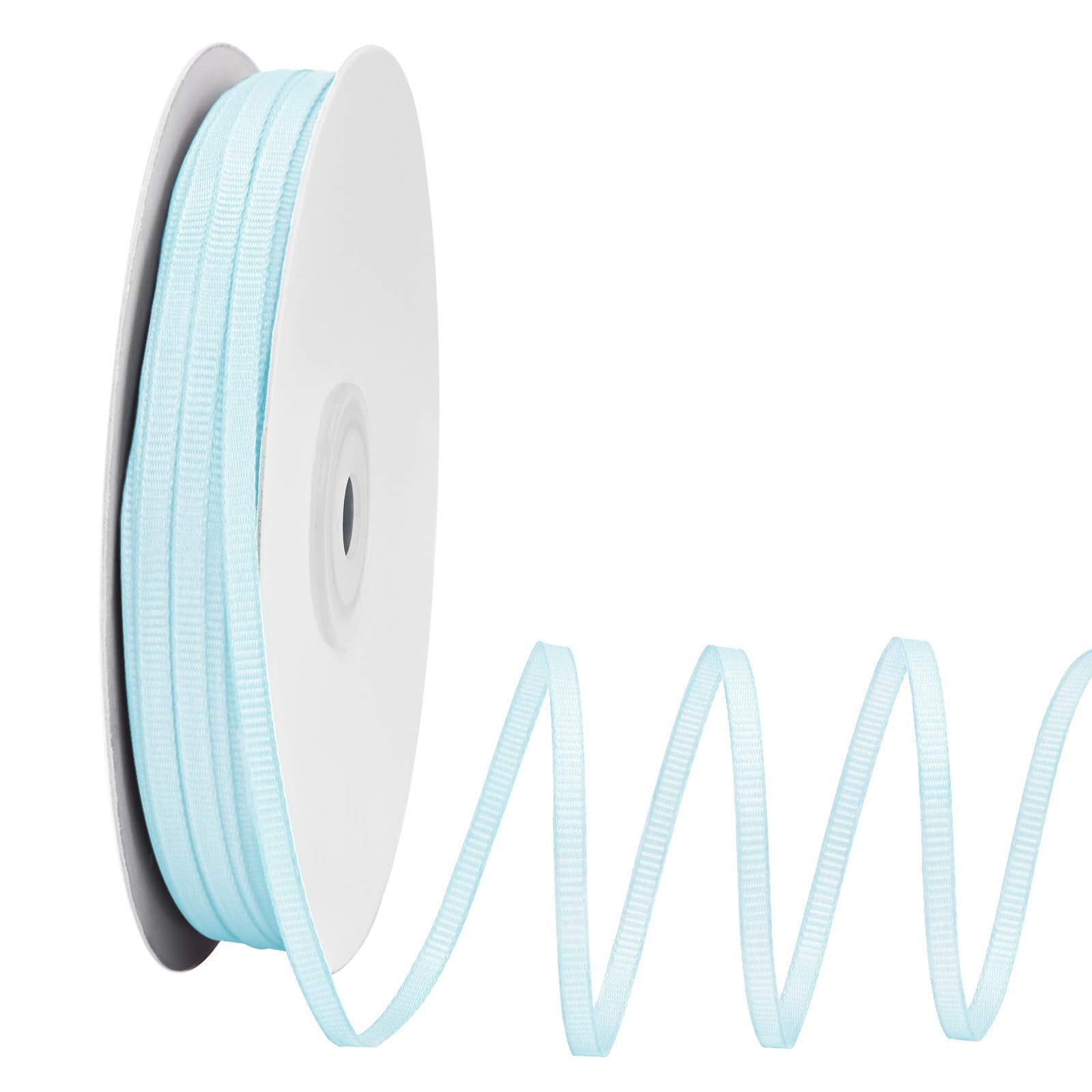 Ribreeze 3mm inch Light Blue Grosgrain Ribbon 91 Metres for Gift Wrapping Weddings DIY Floral Decor Sewing & More