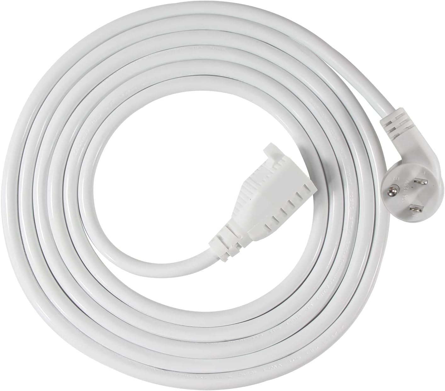 10FT Flat Plug Extension Cord Low Profile Right Angle Flat