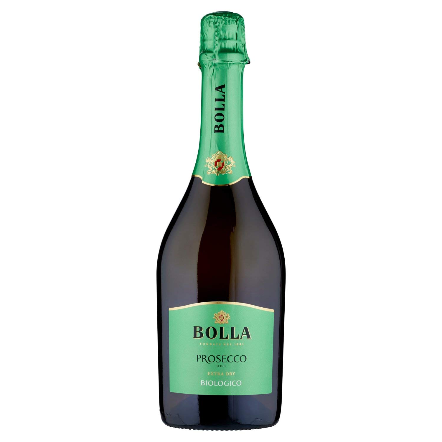 Bolla Prosecco DOC Spumante Extra Dry Biologico - Spumante Bianco, 750 ml (Confezione da 6)