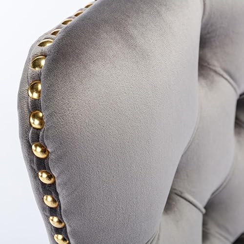 Miniatura 8 de Silla de escritorio de oficina, moderna silla de oficina en casa, con botones tapizados de terciopelo, sillas de escritorio giratorias de 360 sin