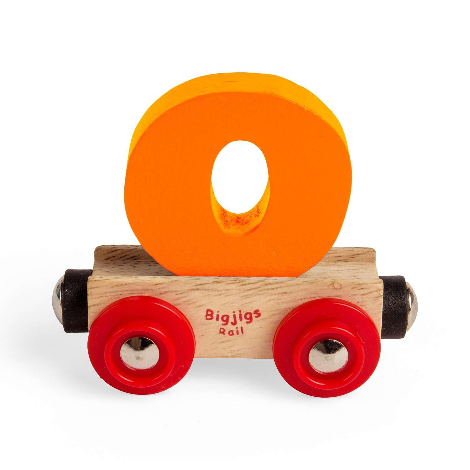 Bigjigs Rail Name Letter O, Orange Personalised Wooden Railway Carriage