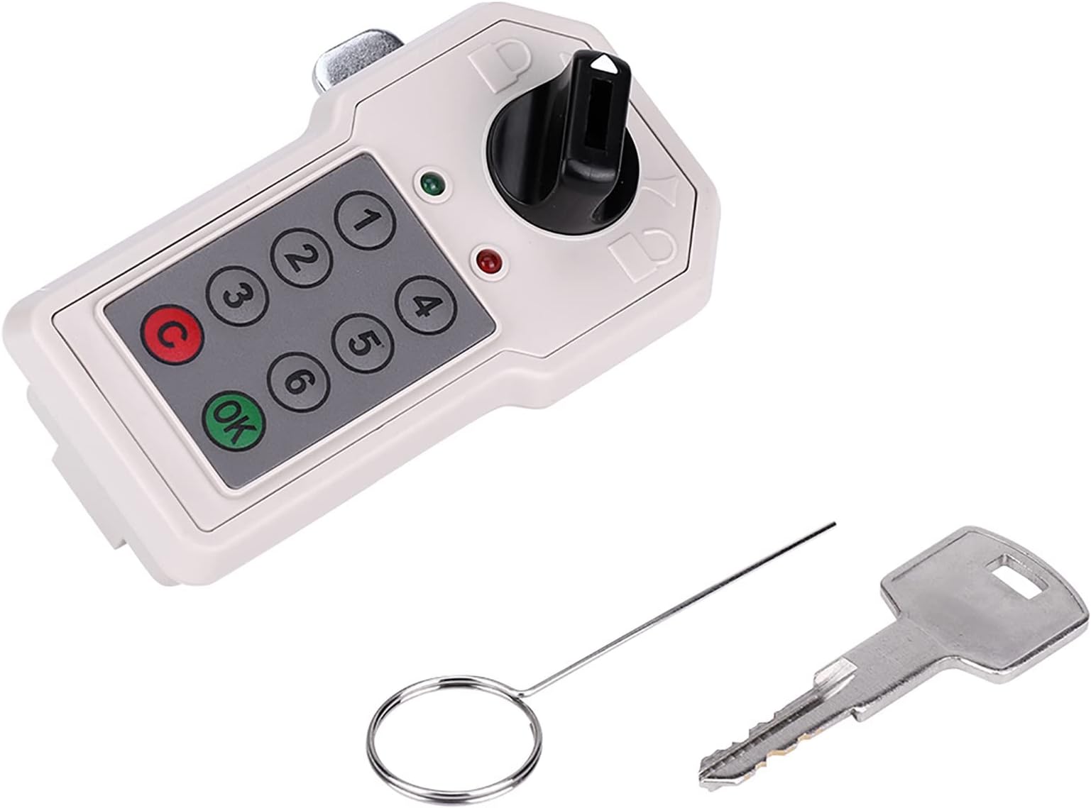 6 Digit Combination Cam Lock for Cabinet,Keyless Digital Password Security Lock with Master Code Key Override,LED Indicator No Screw Installation for Cabinets Lockers
