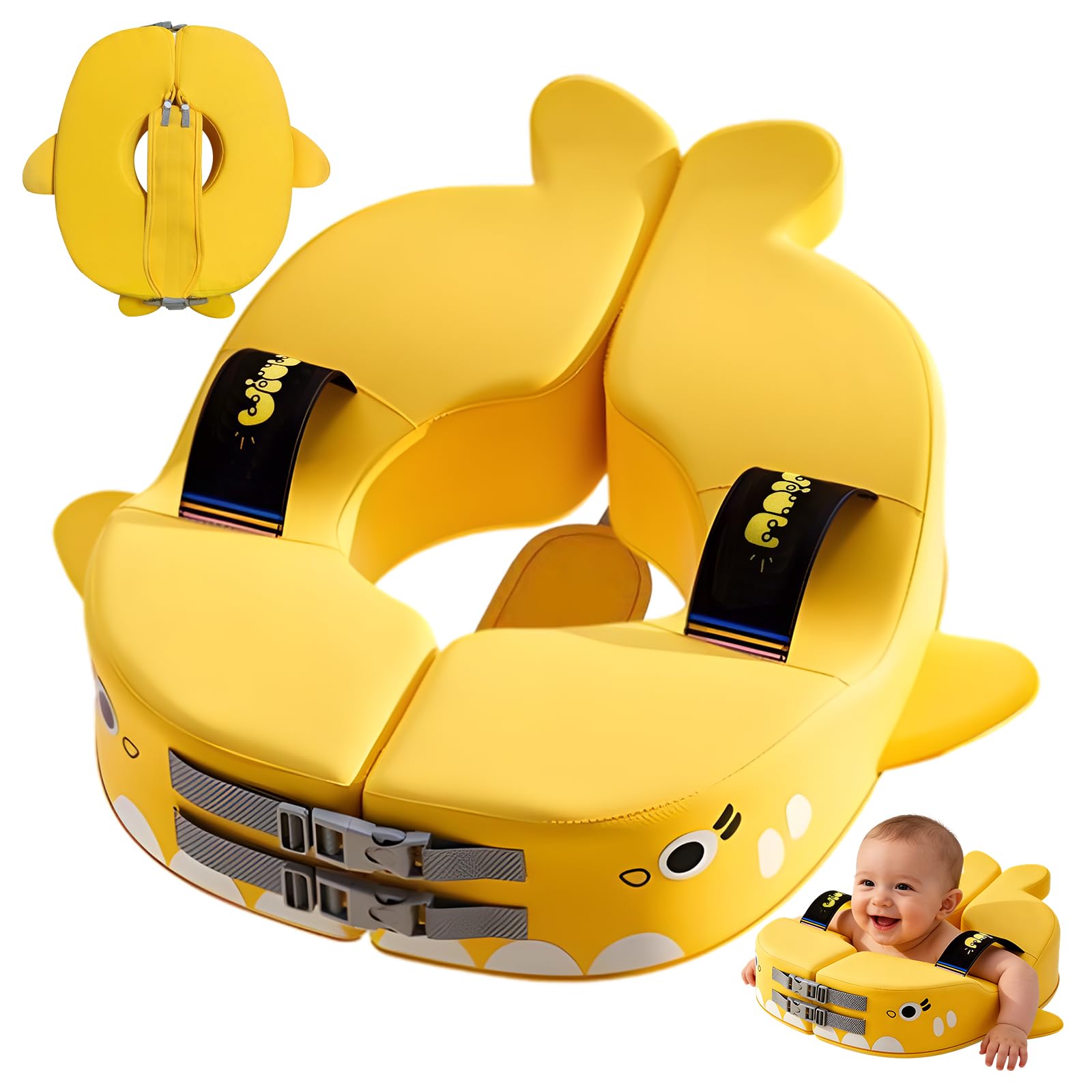 Photo 1 of Deehouve Non-Inflatable Pool Swim Floats,Swim Trainer Adjustable Design for Infants Pool Swim,Spring Swim Water Float Baby Beach Essentials with Safety Seat, Toddler Floaties for 6-36M