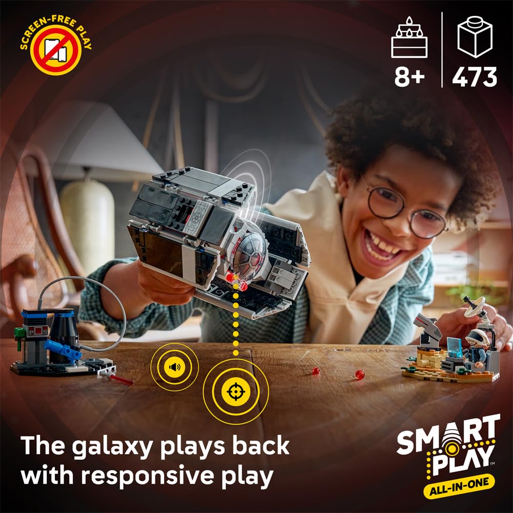 LEGO Star Wars 75421 Smart Play: Darth Vaders TIE Fighter, set interattivo all-in-1 con Smart Brick, giorno, minifigure e caricatore, regalo per ragazzi, ragazze a partire dagli 8 anni e adulti fan
