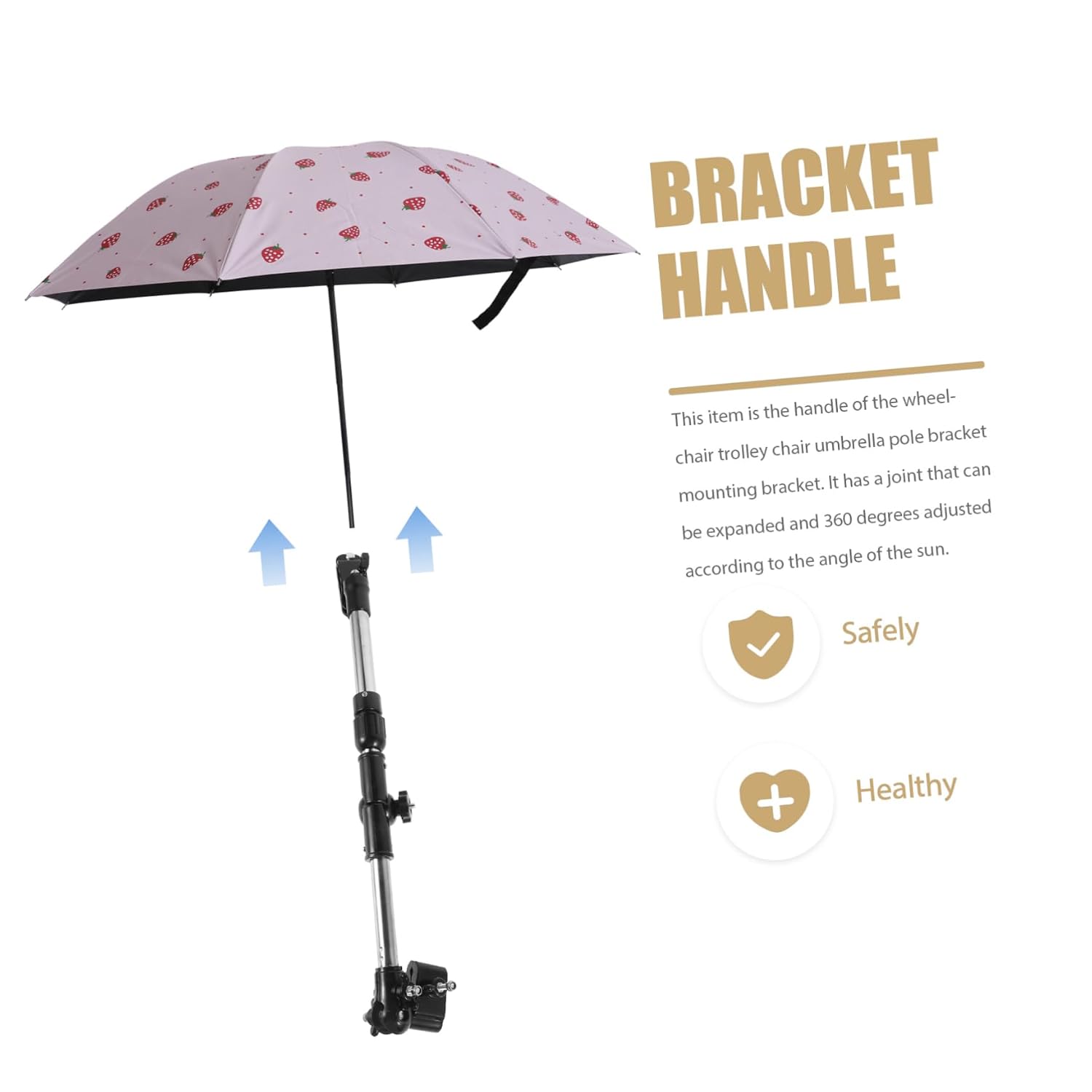 Stroller Umbrella Holder Bike Mount Bracket Foldable Patio Umbrella Stand for Wheelchair Scooter