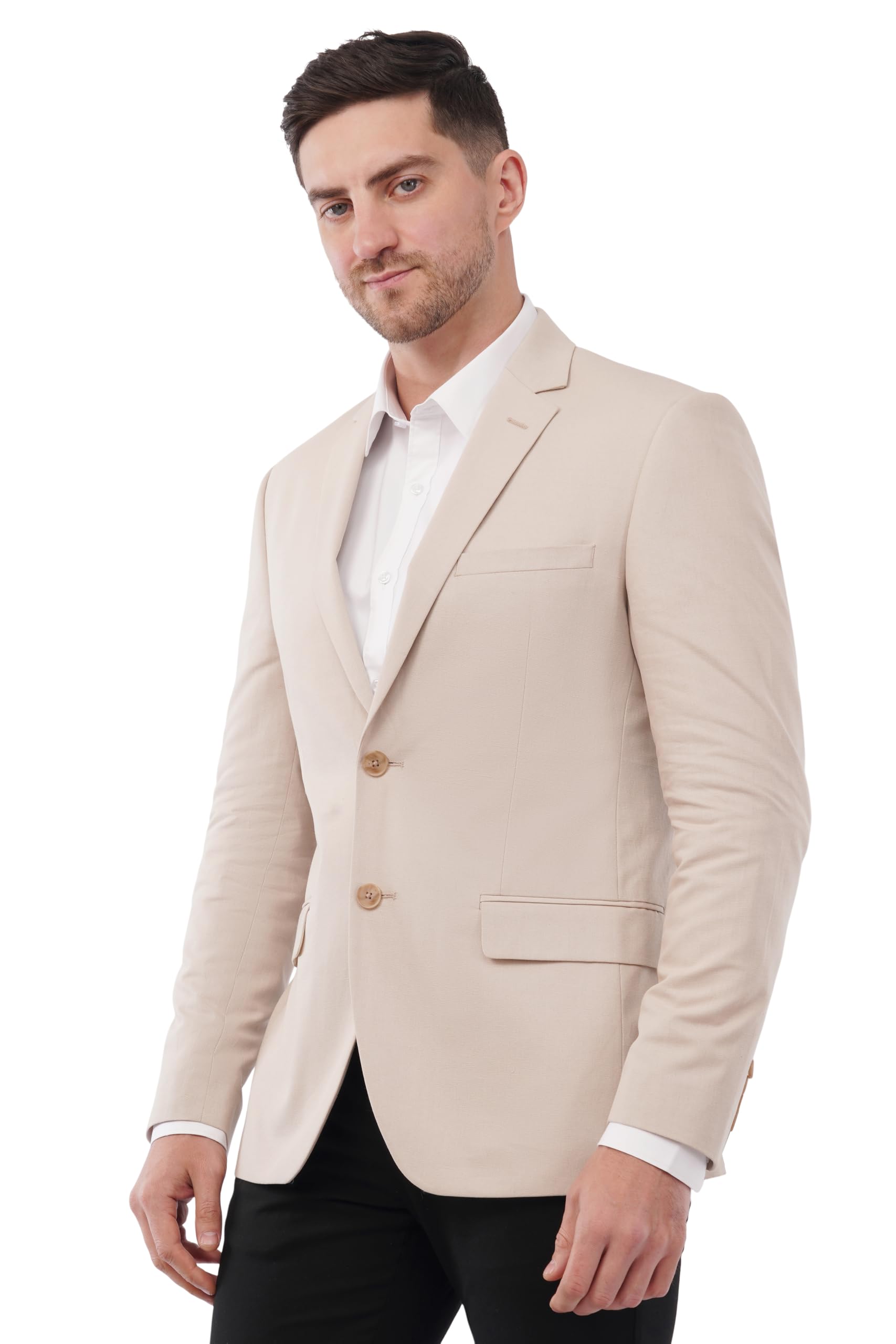Men's Premium Summer Blazer | Linen Cotton Blended Breathable Fabric | Fully Lined | Comfortable Slim Fit | Crafted for The Modern Gentleman | Casual & Formal Wear (JK08)-image-9