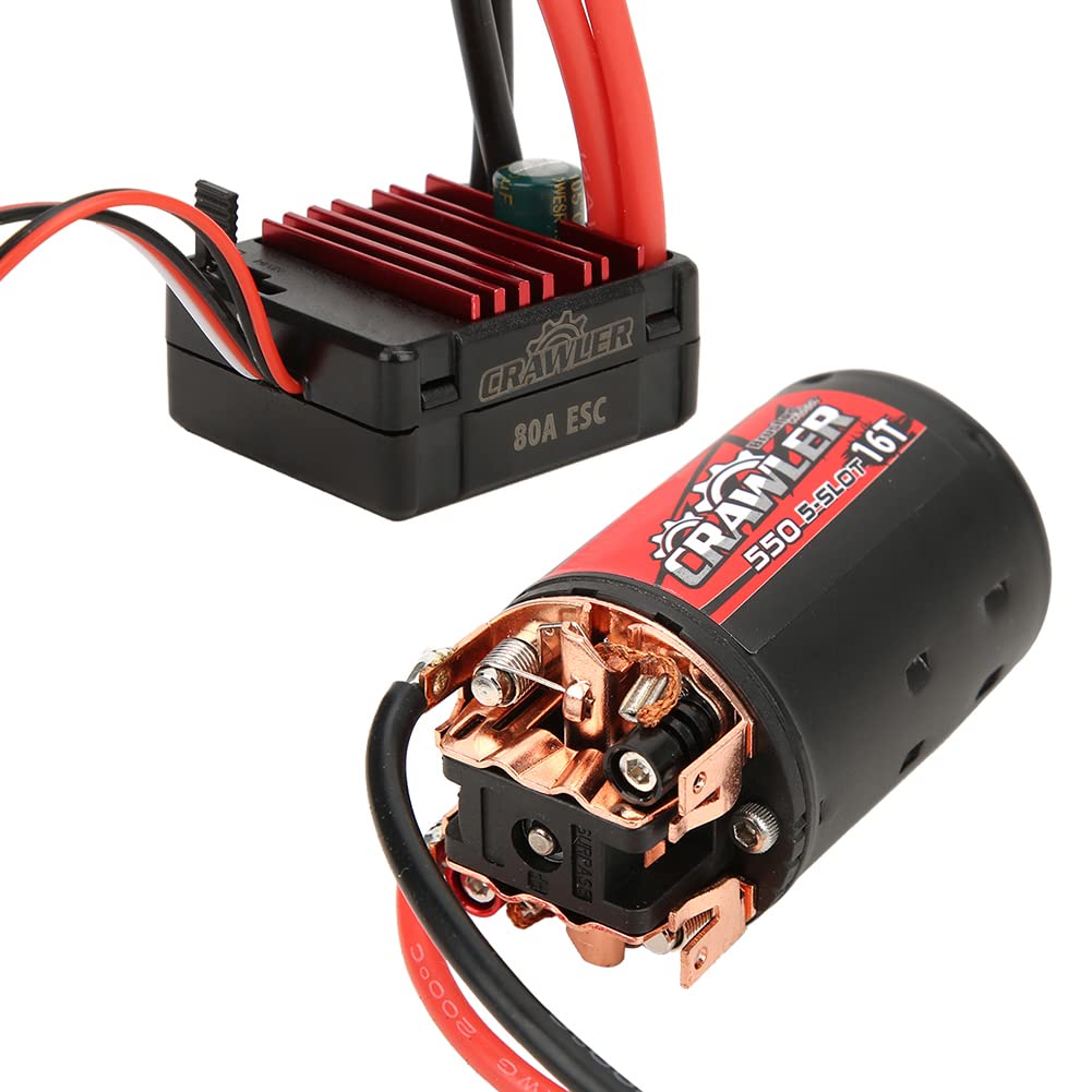 Changor Motor Cepillado 550 0,57 de Alto par para Coches Trepadores de Control Remoto Negro Rojo 1 X Motor 1 X ESC
