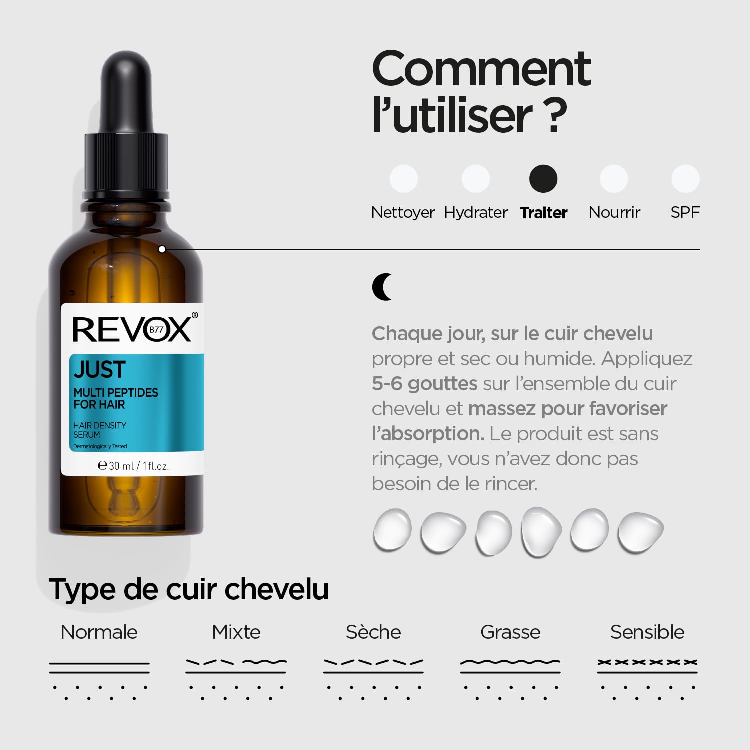 REVOX B77 - Just Multi Peptides For Hair, 30 ml, Scalp Serum