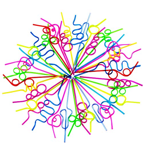 Tigerdoe Crazy Straws - 50 Pcs - Funny Straws - Party Supplies - Twirly Straws - Loop Straws - Party Favors