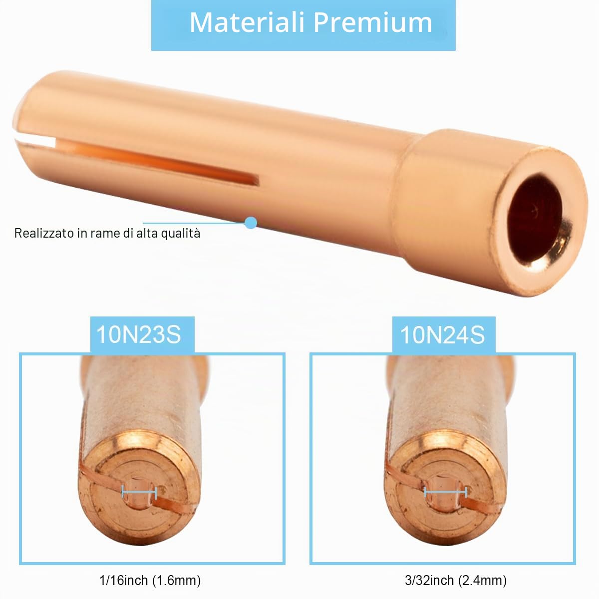 26 Pezzi Torcia di Saldatura per TIG Lente a Gas #10 Kit Coppa in Vetro Pinze Corpo Stubby Gas Lens & Stubby Collet 1.6mm 2.4mm per WP-17/18/26 Kit di Accessori per TIG Torcia di Saldatura