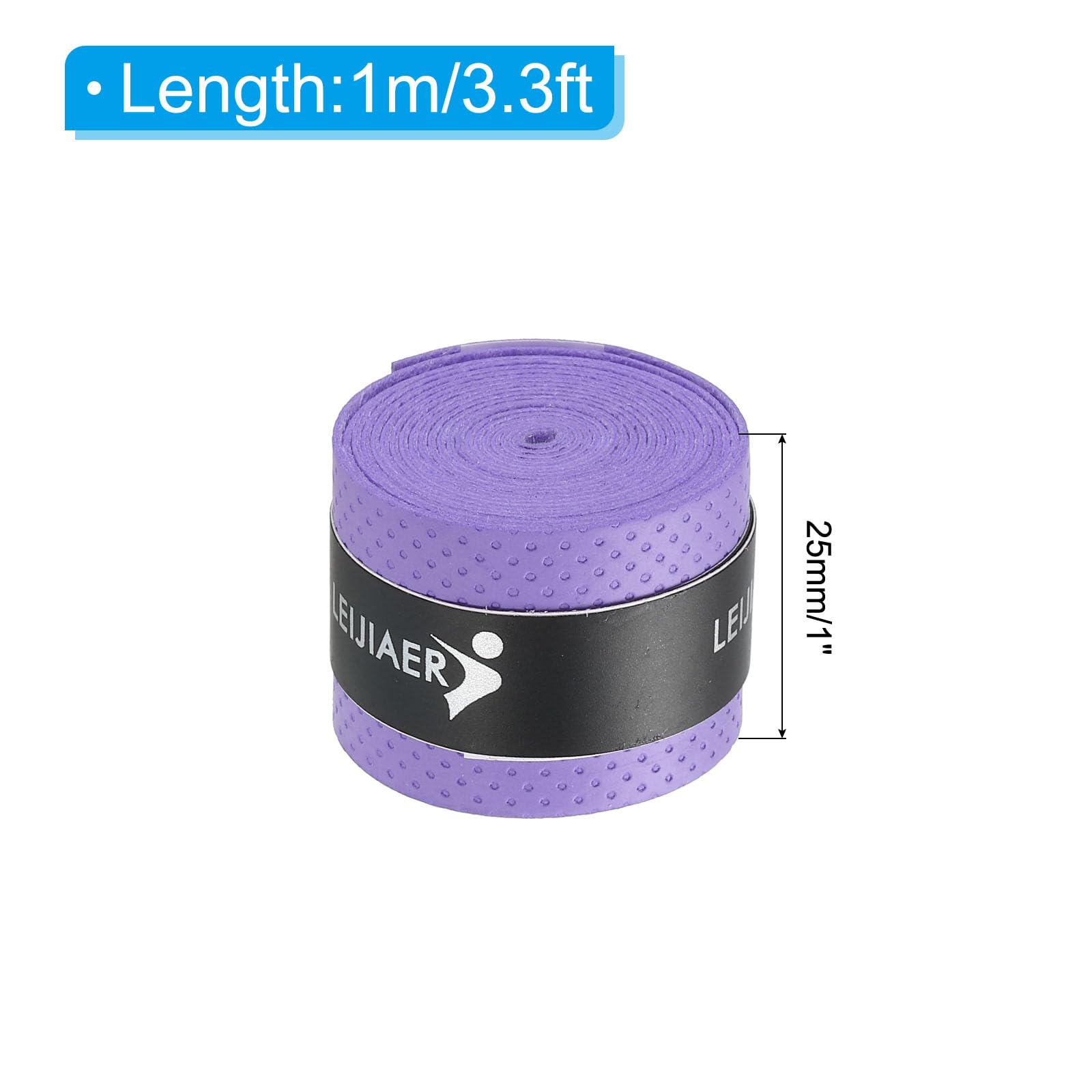 PATIKIL Batteria Bacchetta Nastro Bacchetta Manopole Bacchetta Avvolgimento Anti Scivolo 4pz 1" Larghezza 3.3 ft per Batteria Percussioni Percussioni Accessori Viola
