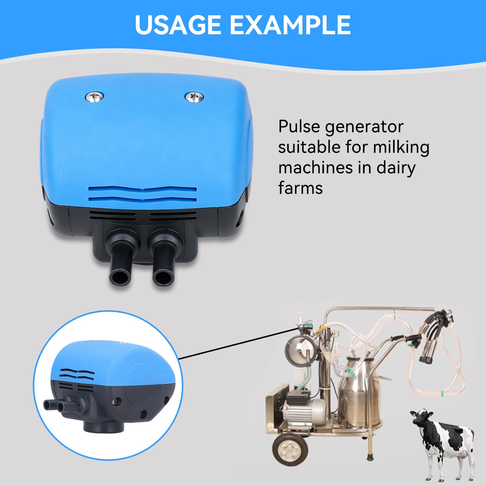Pulsatore d'aria per mungitura, Mungitrice universale a 2 uscite Accessori per mungitrice regolabili Pulsatore Mungitrice per bovini Capre Mungitore Parti di attrezzature agricole