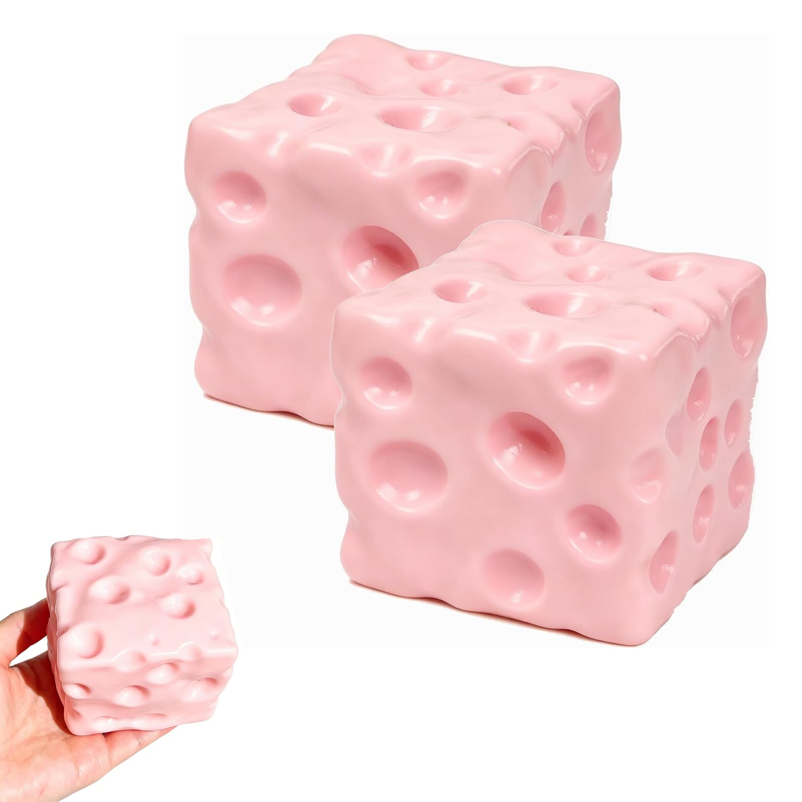 2pcs Squeeze Cheese Squishy, Squeeze Luck Cheese Squishy Skin Soft