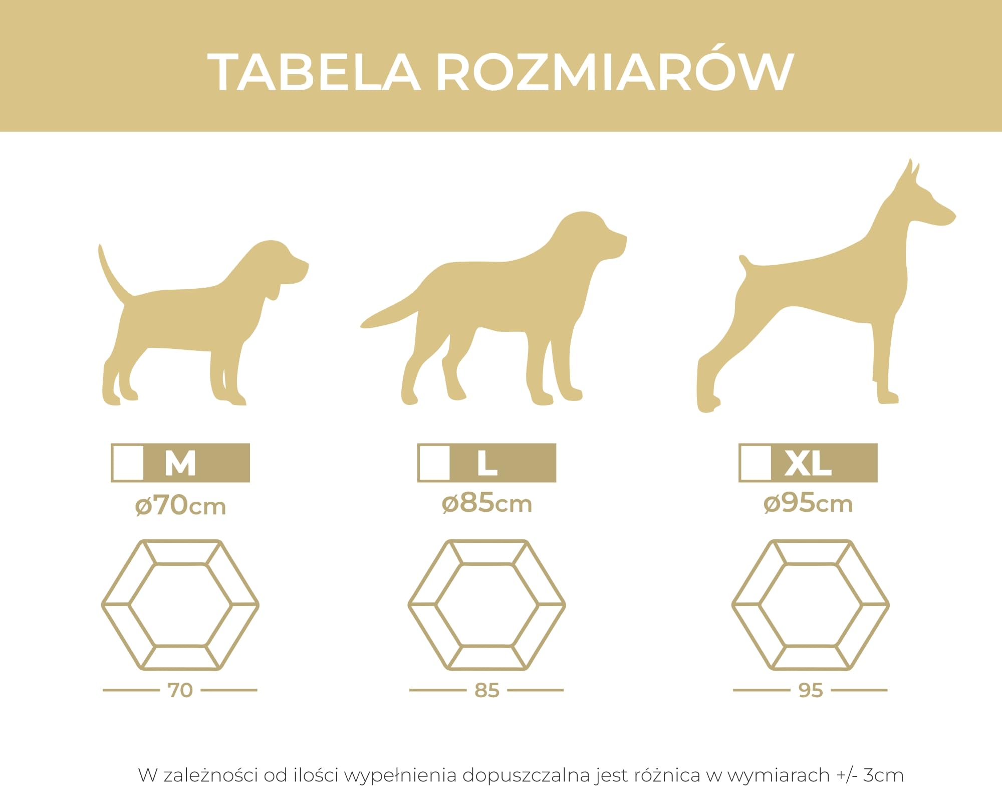 Puchowe legowisko CAZO Premium dla psa lub kota ø 85cm, wymiar wewnętrzny ø 60cm, brązowe, rozmiar L, LPM0204/B