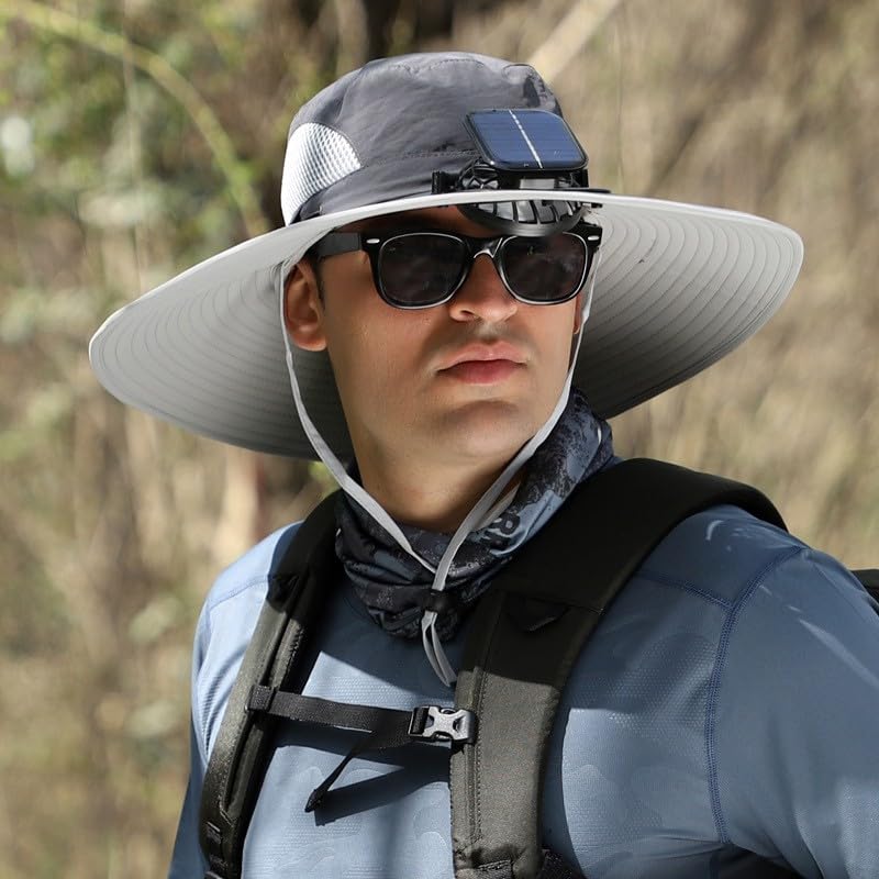 Chapeau de soleil extérieur à large bord ventilé pour éviter les coups de chaud - 2