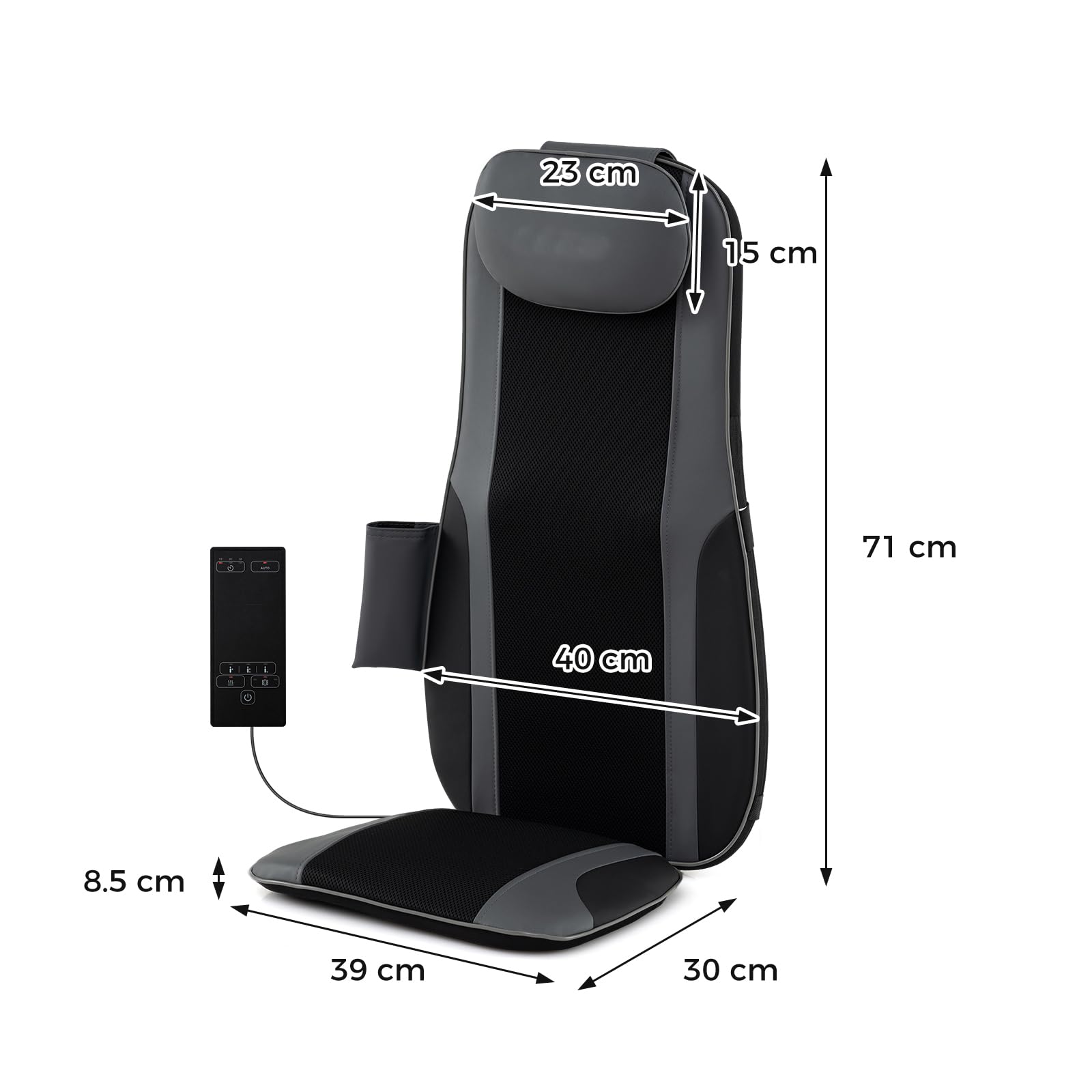 GOPLUS Siege Massant Shiatsu avec Chaleur, Siège de Massage avec 4 Nœuds de Pétrissage et Vibration 3 Niveaux, Masseur Cervical et Dorsal, Pétrissage Profond&Vibrations, pour Maison&Bureau
