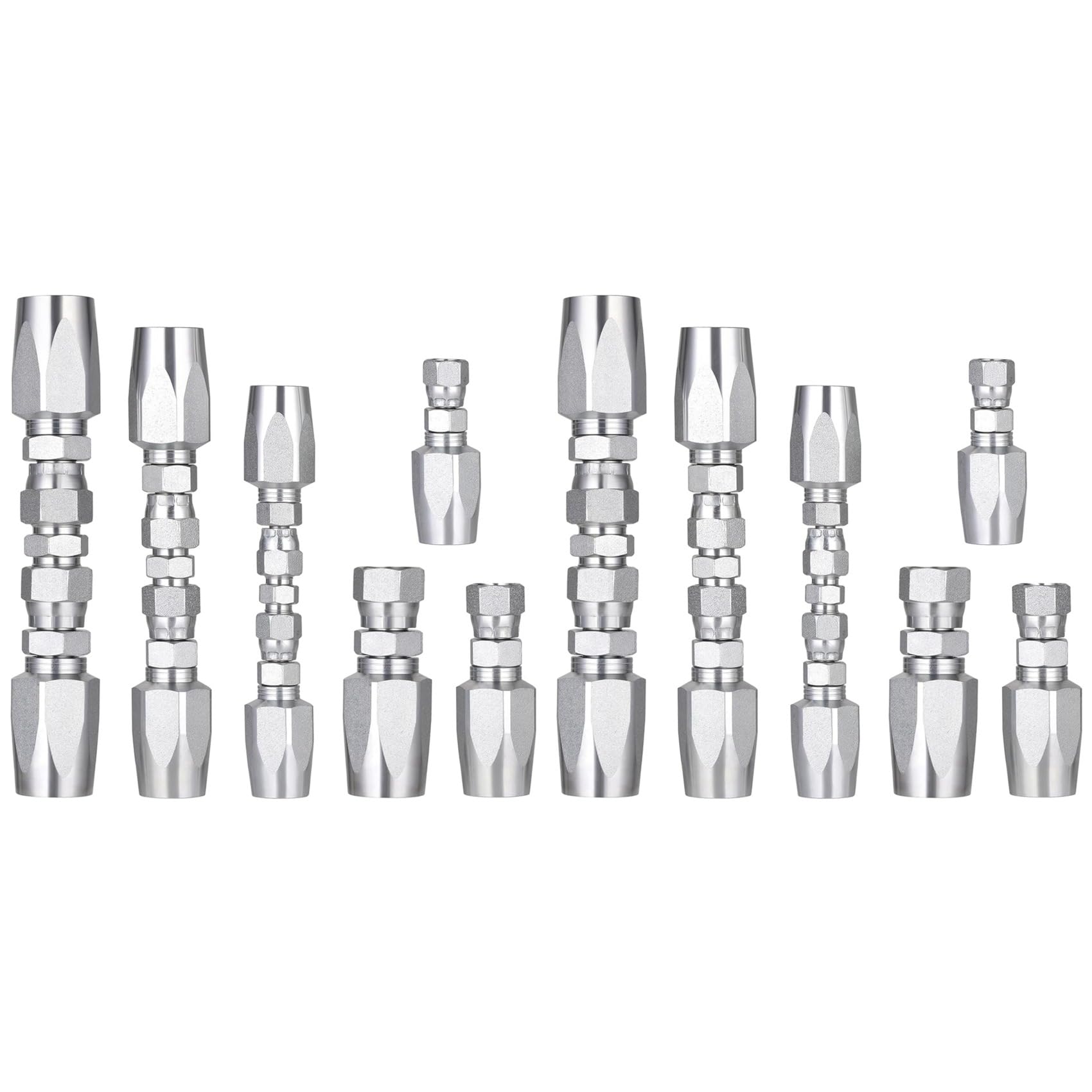 Jnchdghwa As Shown 6Pcs Hydraulic Hose Field Repair Kit,1/4In,3/8In,1/2In And Small Repair Parts,Reusable Hydraulic Repair Fittings
