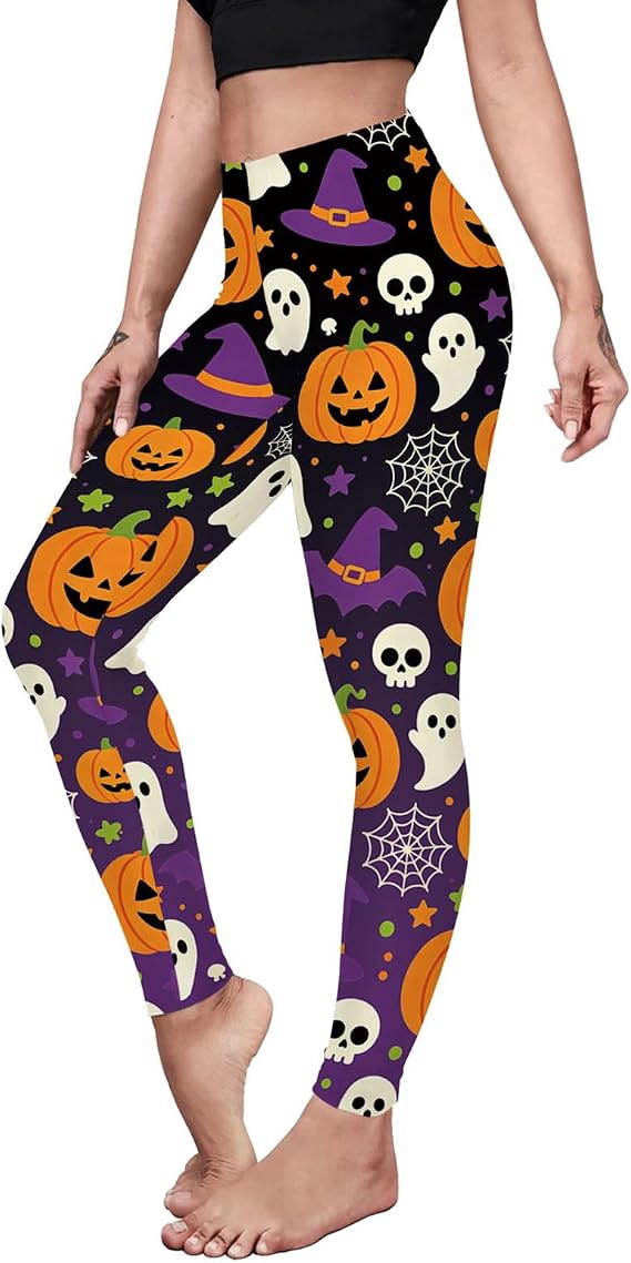 Womens Halloween Leggings Printed Stretchy Leggings Yoga Pants