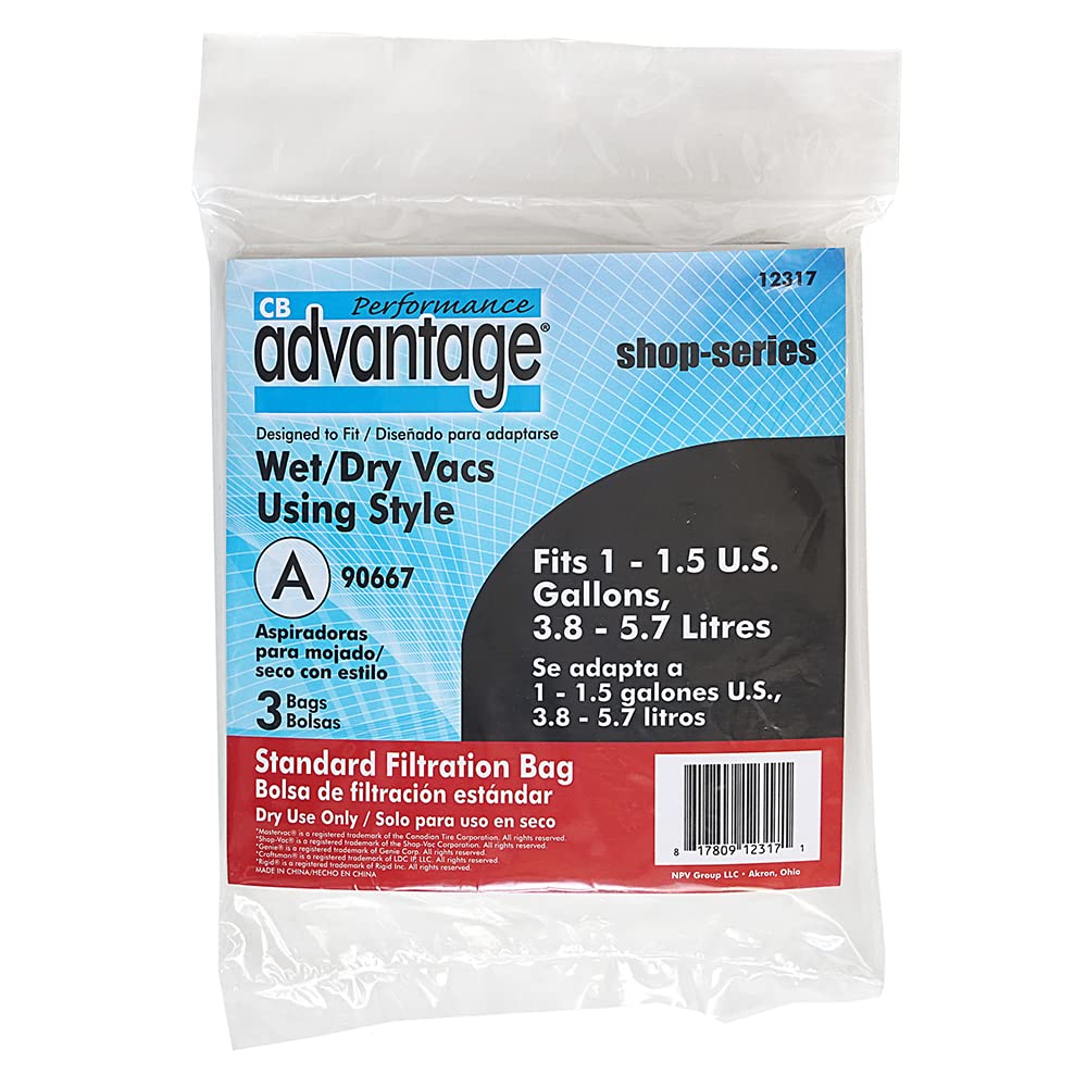 Sacs filtrants Advantage pour aspirateur humide résout le problème de perte d'aspiration lot de 3