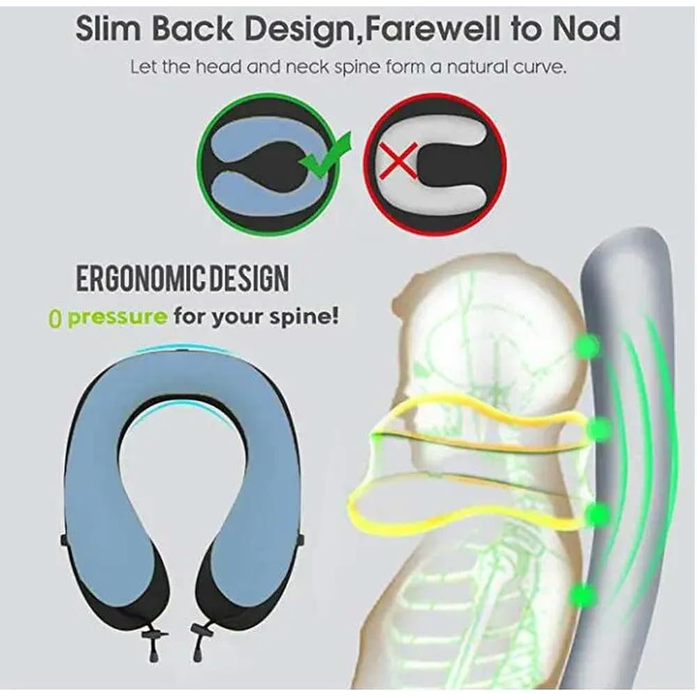 ZXLIHS NYSDM Cuscino da Viaggio a Forma di U per Cuscino per Il Collo in Memory Foam Accessori da Viaggio Cuscini Comodi per Il Sonno Tessili per la casa 5 Colori