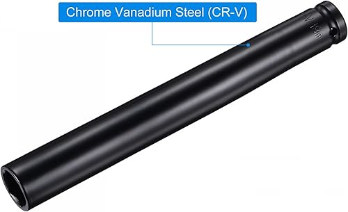 Miniatura 5 de uxcell Toma de impacto profundo de 12 pulgada por 0.748 in, acero CR-V tratado térmicamente de 8 pulgadas de longitud, tamaños métricos de 6 puntos