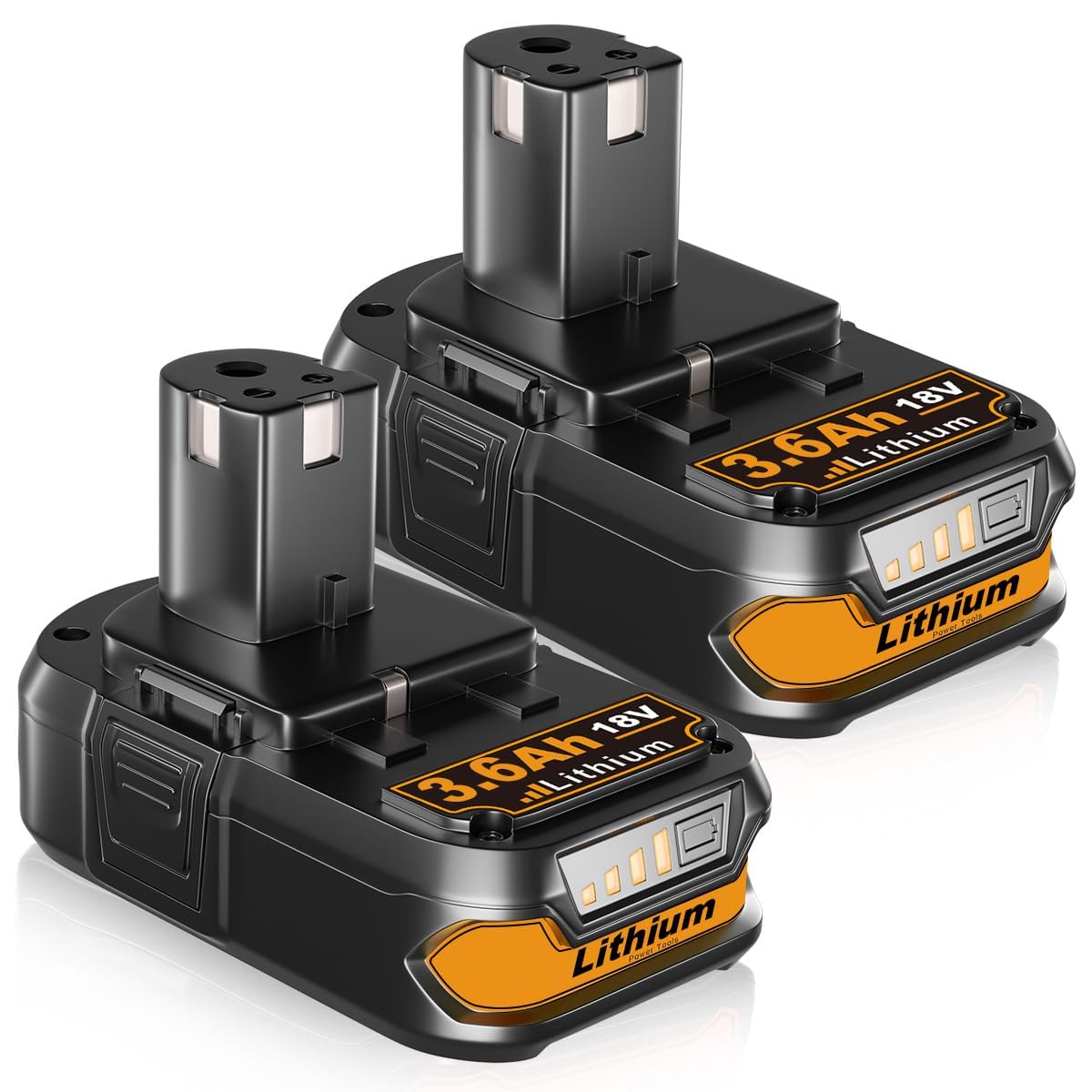 2-Pack 5500mAh 18V Battery For Ryobi ONE+ Tools - Replacement For P102, P103, P104, P105, P107, P108, P109 - View #5