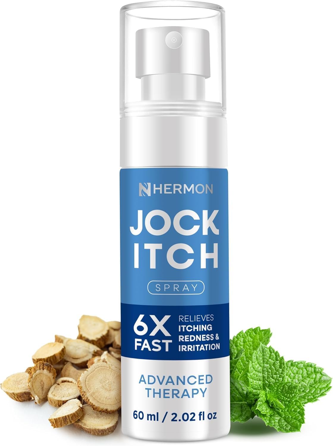 Hermon Jock Itch Spray for Men: Powerful Treatment for Jock Itch - Extra Strength Spray Liquid Provides Soothing - 2.02 Fl Oz (Pack of 2)