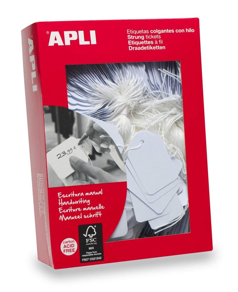 APLI 385 - weiße Hängeetiketten 11 x 29 mm 1.000 u.