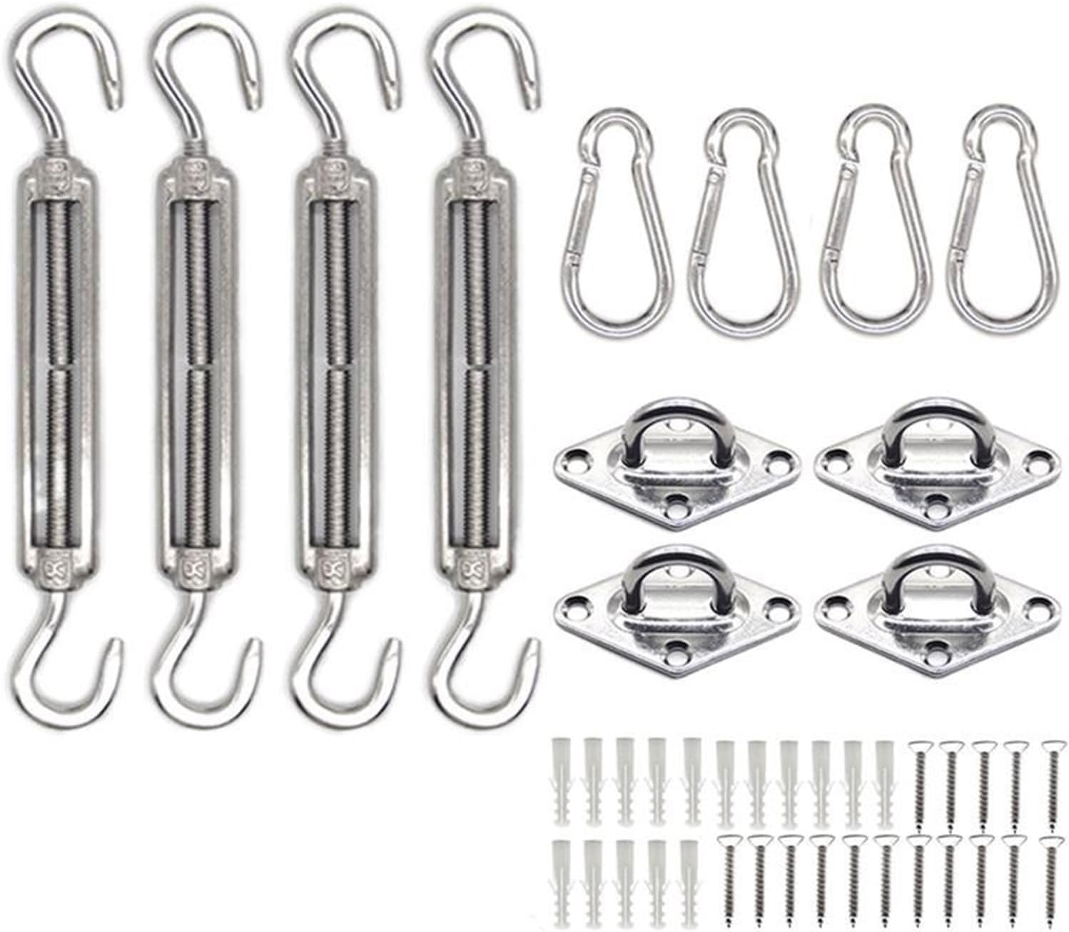 Shade Sail Hardware Kit Shade Sail Hardware Kit Sun Stainless Steel Accessories Fixing Set for Rectangle Triangle Canopy Installation for Outdoor