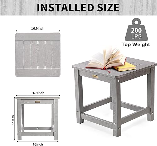 Miniatura 3 de Mesa auxiliar para exteriores, mesa de patio Adirondack de compuesto de plástico HIPS, mesas auxiliares resistentes a la intemperie para exteriores,