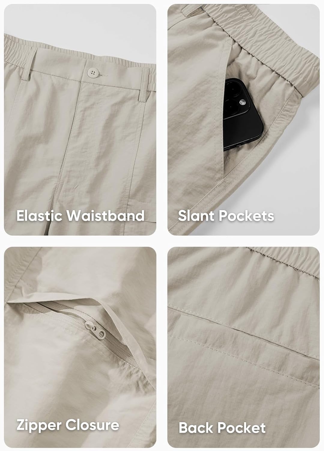 JMIERR Mens Hiking Cargo Shorts Casual Stretch Water Resistant Quick-Dry Lightweight Shorts Mens Golf Shorts with 5 Pockets - Image 5