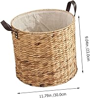 Vista 9 de Zerodeko Cesta de lavandería de mimbre, tejida a mano, lino de algodón natural, portátil, ahorro de espacio, accesorio de almacenamiento