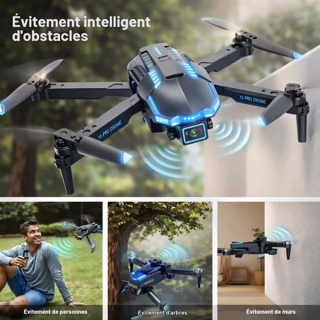 Drone avec Camera 1080P pour Enfant et Debutant, Jouet Cadeau pour Enfant