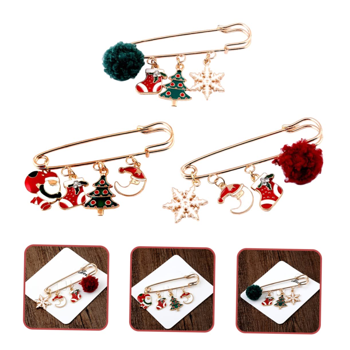 SOIMISS 15pezzi Spille Natalizie Per Sciarpe Maglioni e Cappelli Accessori Eleganti Per Donne Per Festività e Occasioni Speciali